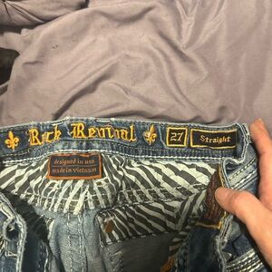 Rock Revival Blue Jeans with Zebra Lining